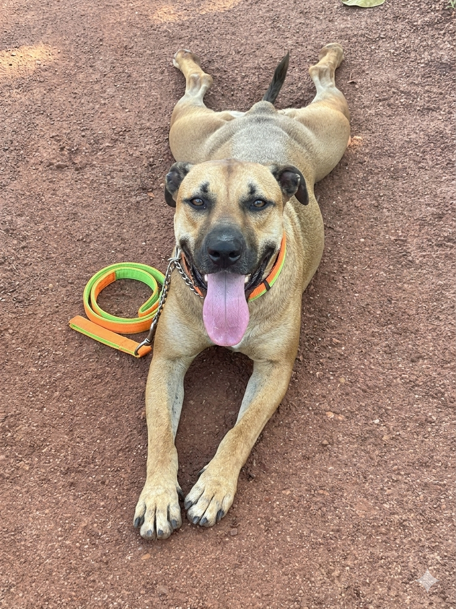 A dog in their forever home